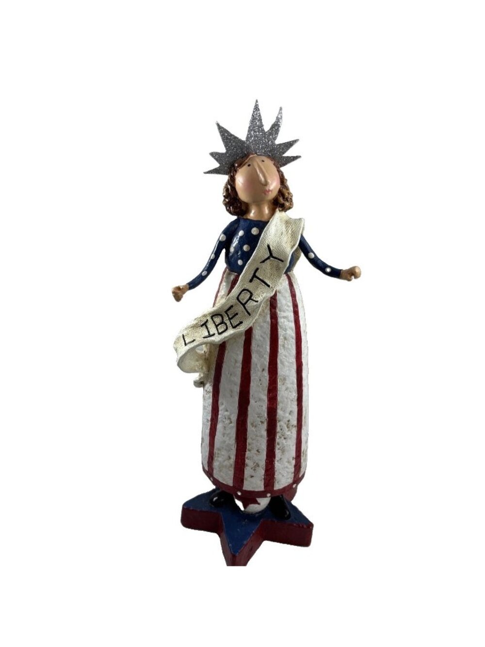 Folk Art Lady Liberty 12 inch Figurine